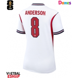 Engeland Elliot Anderson #8 Thuis tenue Dames WK 2026 Korte Mouw